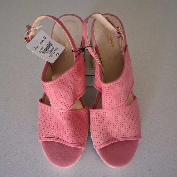 Liz Claiborne "Hatcher" Rose Garden Pink Wedge Heel Sandals Women's Size 11M - Picture 2 of 16